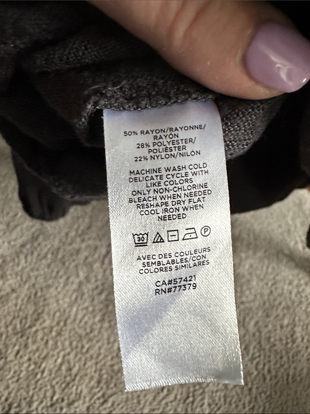 Ann Taylor Charcoal Grey Wrap-Front Long Sleeve Top - Picture 5 of 5